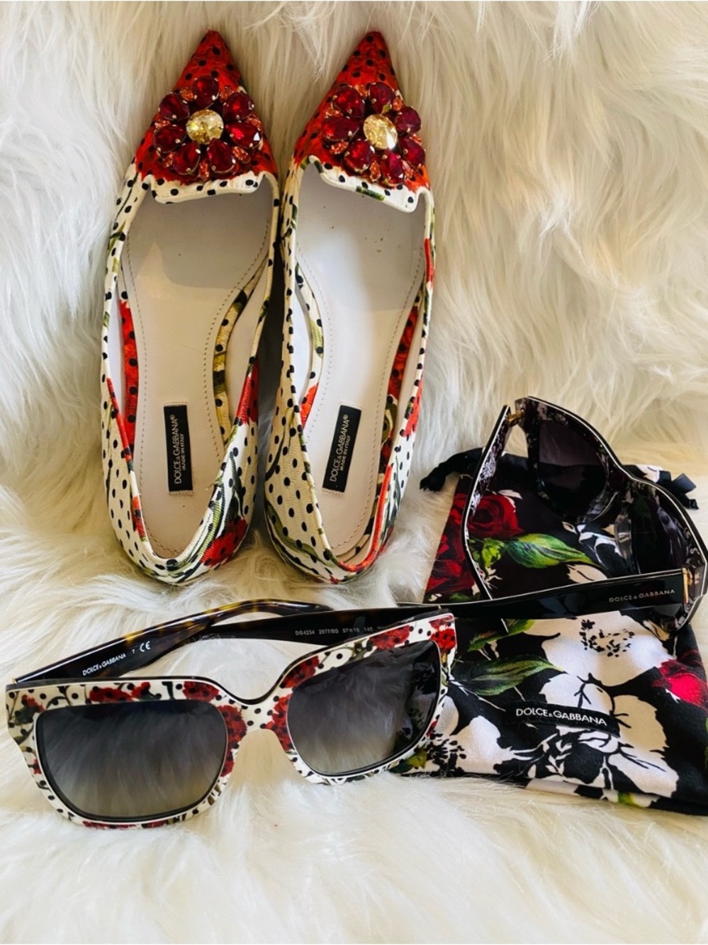 Authentic Dolce & Gabbana Taormina Crystal Embellished Flats Size 38/US 8 - Picture 9 of 15